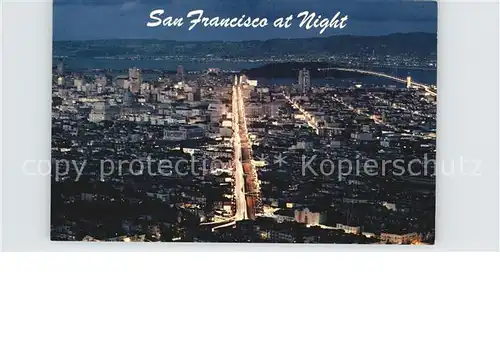 San Francisco California Fliegeraufnahme bei Nacht Kat. San Francisco
