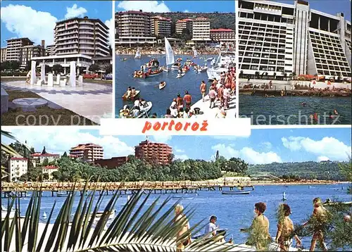 Portoroz Hotelansichten Hafen Teilansicht  Kat. Slowenien