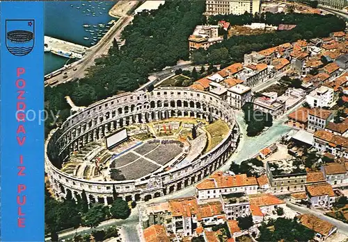 Pula Fliegeraufnahme Amphitheater Kat. Pula