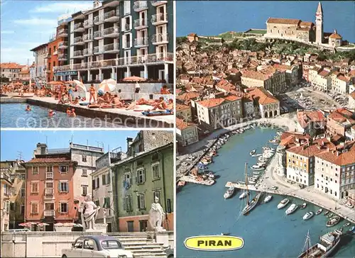 Piran Fliegeraufnahme Platz Strand Kat. Piran