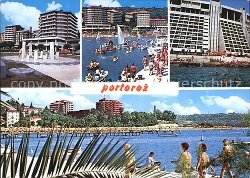 Portoroz Hotelanlagen Teilansicht Hafen Kat. Slowenien