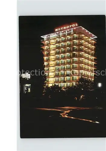 Bapha Hotel Metropol bei Nacht / Bulgarien /