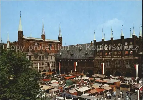 Luebeck Markt mit Rathaus Kat. Luebeck