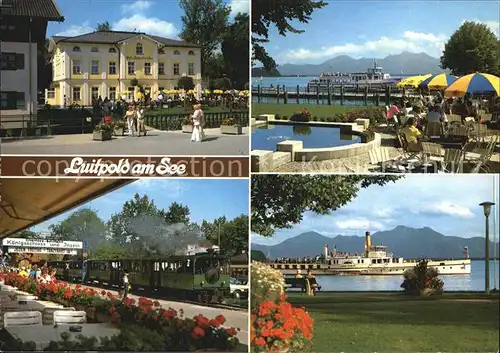 Prien Chiemsee Hotel Luitpold am See Seebruecke Bahnhof Fahrgastschiff Kat. Prien a.Chiemsee