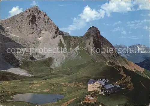 Rappenseehuette Bergsee Gebirgspanorama Alpen Fliegeraufnahme Kat. Oberstdorf