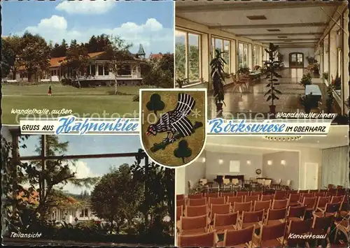 Hahnenklee Bockswiese Harz Wandelhalle Konzertsaal Wappen Kat. Goslar