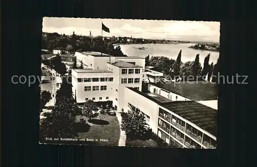 Bonn Rhein Bundeshaus Blick ueber den Rhein Kat. Bonn