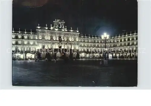 Salamanca Castilla y Leon Plaza Mayor bei Nacht Kat. Salamanca