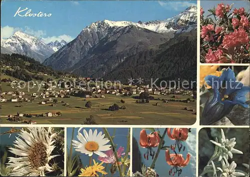 Klosters GR Platz und Dorf mit Silvretta Kat. Klosters