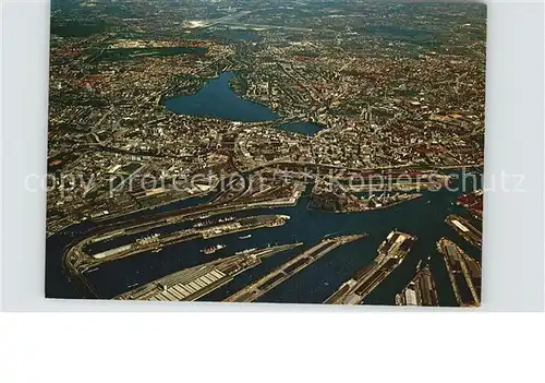 Hamburg Stadt und Hafen Fliegeraufnahme Kat. Hamburg