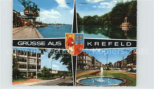 Krefeld Hafen Stadtwald Webeschule Ostwall Springbrunnen Kat. Krefeld