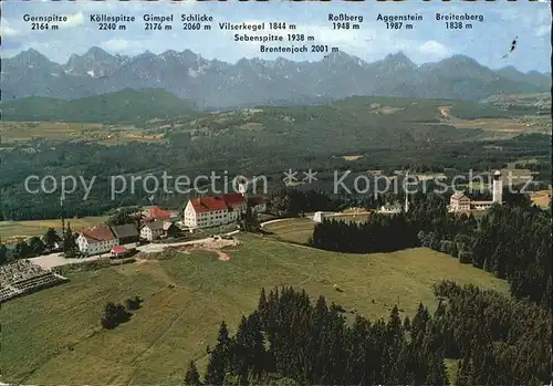 Hohenpeissenberg Wallfahrtskirche Aussichtsturm Alpenpanorama Fliegeraufnahme Kat. Hohenpeissenberg