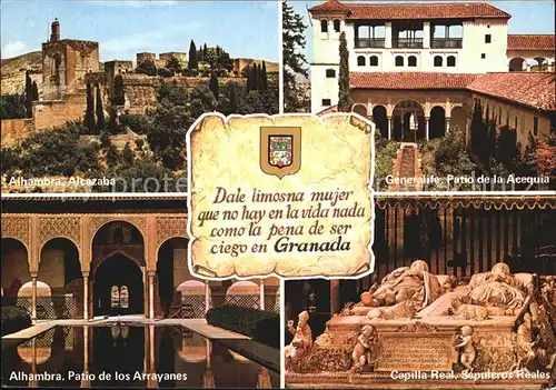 Granada Andalucia Alhambra Alcazaba Generalife Capilla Real Patios Kat. Granada