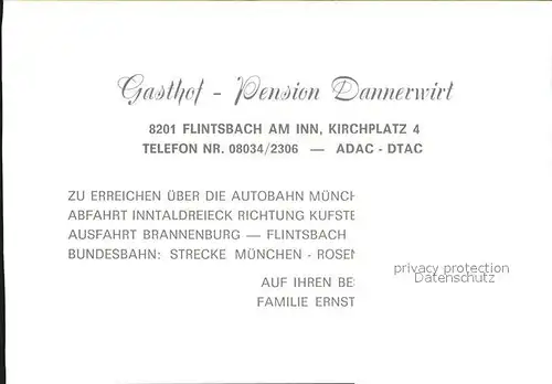 Flintsbach Inn Gasthof Pension Dannerwirt Ortsansicht mit Kirche Alpenblick Kat. Flintsbach a.Inn