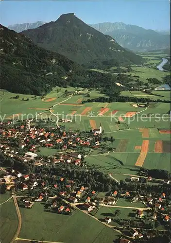 Nussdorf Inn mit Kranzhorn und Kaisergebirge Fliegeaufnahme Kat. Nussdorf a.Inn