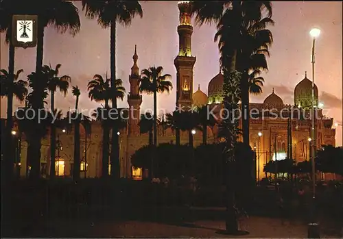 Alexandria Alexandrie Aegypten Abu El Abbas Moschee bei Nacht Kat. Alexandria