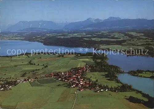 Tettenhausen Fliegeraufnahme mit Waginger und Tachinger See Kat. Waging a.See