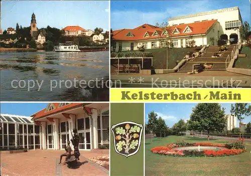 Kelsterbach Teilansicht Park mit Brunnen  Kat. Kelsterbach