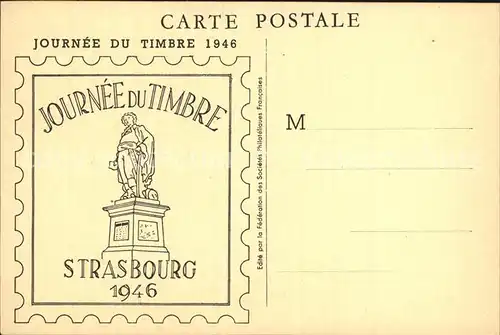 Strassburg Elsass Tag der Briefmarke 1946 Kat. Strasbourg