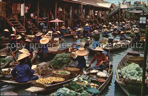 Thailand Damnernsaduak floating marktet Rajburi province Kat. Thailand