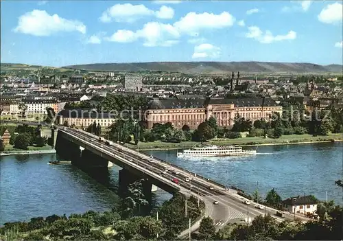 Koblenz Rhein Pfaffendorfer Bruecke mit Schloss Kat. Koblenz