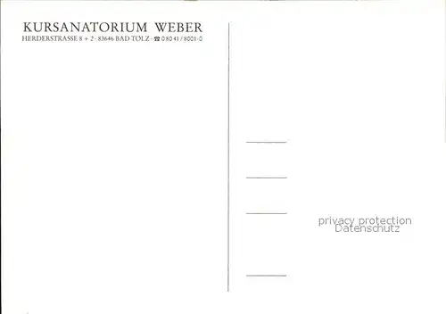 Bad Toelz Kursanatorium Weber Kat. Bad Toelz