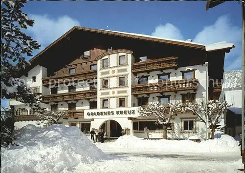 Tannheim Tirol Hotel Restaurant Goldenes Kreuz im Winter Kat. Tannheim