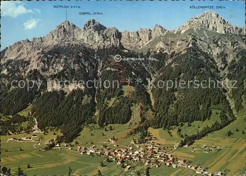 Nesselwaengle Tirol Tourengebiet Gimpelhaus Allgaeuer Alpen Fliegeraufnahme Kat. Nesselwaengle