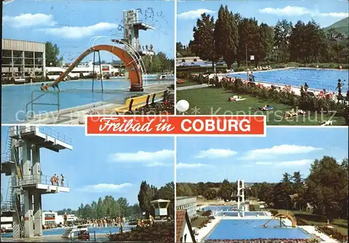 Coburg Freibad Sprungturm Kat. Coburg