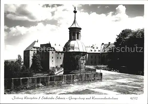 Koenigstein Saechsische Schweiz Festung Georgenburg und Kommandantenhaus Kat. Koenigstein Saechsische Schweiz