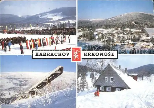 Krkonose Sprungschanze Skiveranstaltung Teilansicht  Kat. Polen