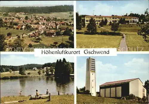 Gschwend Backnang Teilansicht Flussufer Kirche Kat. Backnang