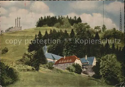 Kreuzberg Rhoen Kloster mit Fernseh  und Rundfunksender Kat. Gersfeld (Rhoen)