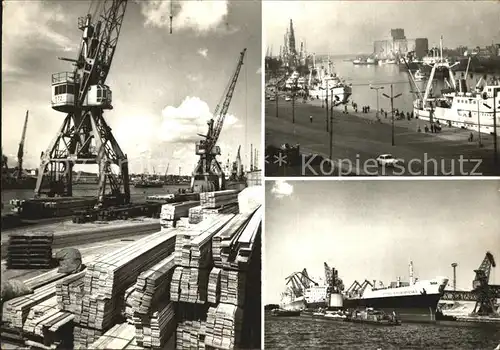 Szczecin Landungsbruecke Lastkran Containerschiffe Kat. Szczecin Stettin