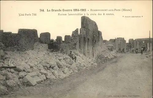 Rembercourt-Sommaisne Rembercourt-aux-Pots Meuse Ruines Lamentables Croix des 4 Routes Zerstoerung * / Rembercourt-Sommaisne /Arrond. de Bar-le-Duc