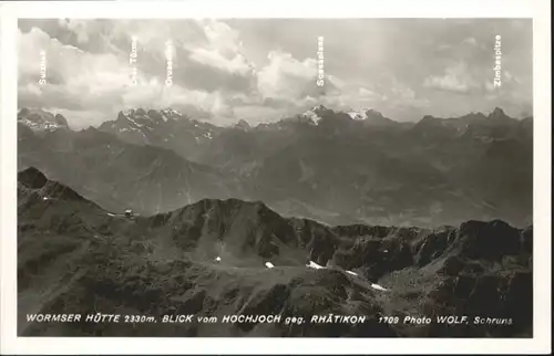 Schruns Vorarlberg Wormser-Huette Hochjoch Rhaetikon * / Schruns /Bludenz-Bregenzer Wald