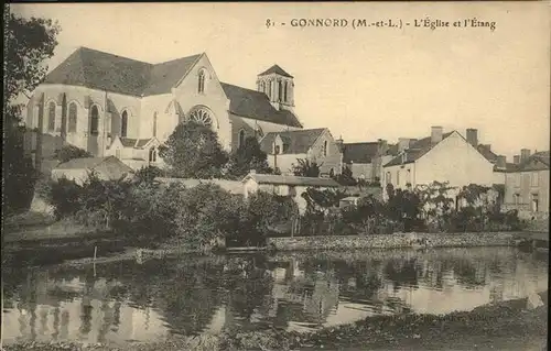Gonnord Eglise et l'Etang / Valanjou /Arrond. d Angers