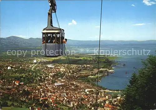 Bregenz Vorarlberg Fliegeraufnahme mit Pfaenderbahn Kat. Bregenz