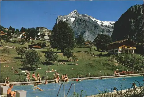 Grindelwald Schwimmbad mit Wetterhorn / Grindelwald /Bz. Interlaken