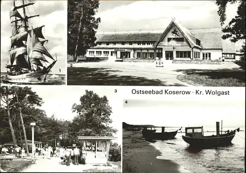 Koserow Ostseebad Usedom Segelschulschiff Wilhelm Pieck Forstferienobjekt Damerow Strand Fischerboote / Koserow /Ostvorpommern LKR