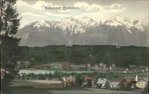 Techendorf Weissensee Panorama Millstaetter See mit Alpenblick /  /