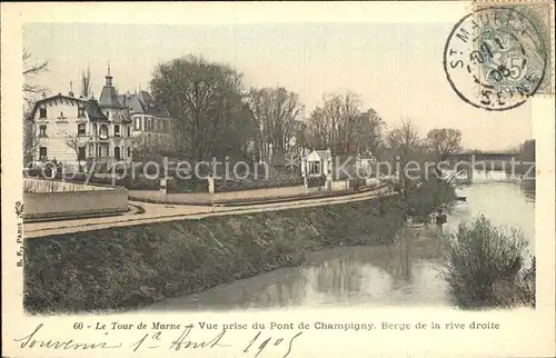 Champigny sur Marne Vue prise du Pont Berge de la rive droite Collection La Tour de Marne Kat. Champigny sur Marne