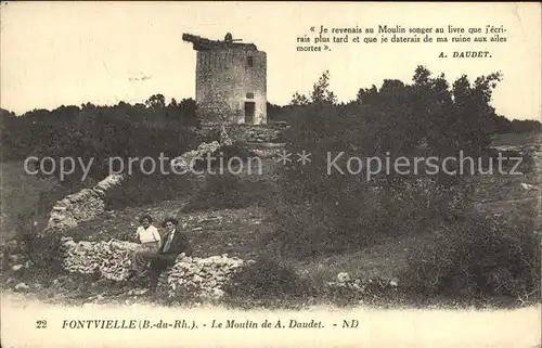 Fontvieille Moulin de A Daudet Poesie Kat. Fontvieille