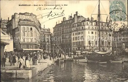 Marseille Quai de la Fraternite depuis la Mer Kat. Marseille