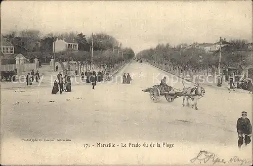 Marseille Le Prado vu de la Plage Kat. Marseille