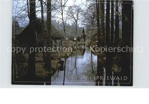 Lehde Wasserstrasse Kanal Haeuser am Wasser Kat. Luebbenau Spreewald