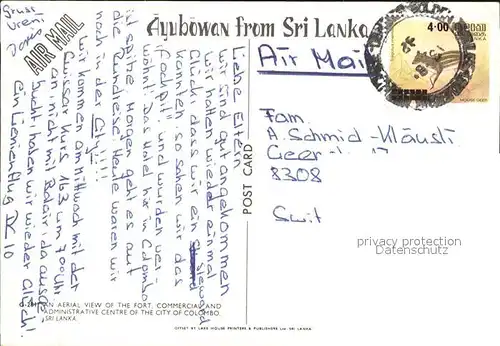 Colombo Ceylon Sri Lanka Fliegeraufnahme  Kat. Colombo