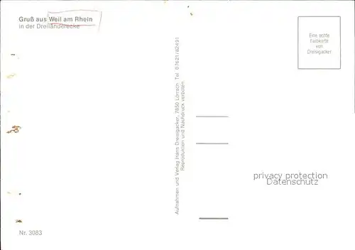 Weil am Rhein Panorama Kat. Weil am Rhein