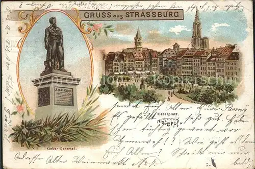 Strassburg Elsass Kleber Denkmal Kleberplatz Kat. Strasbourg