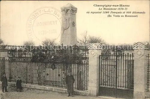 Champigny sur Marne Le Monument 1870 71 Kat. Champigny sur Marne